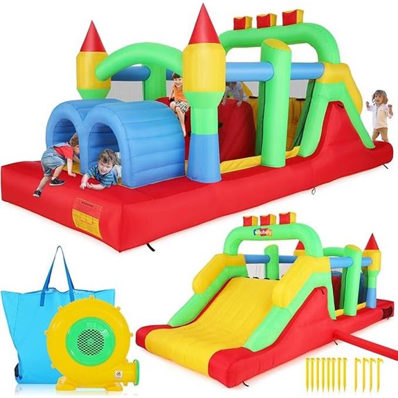 Whubefy Inflatable Bounce House with Slide & Tunnels