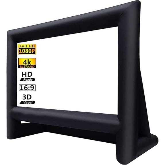 Inflatable Outdoor Movie Screen with Air Blower and Bag