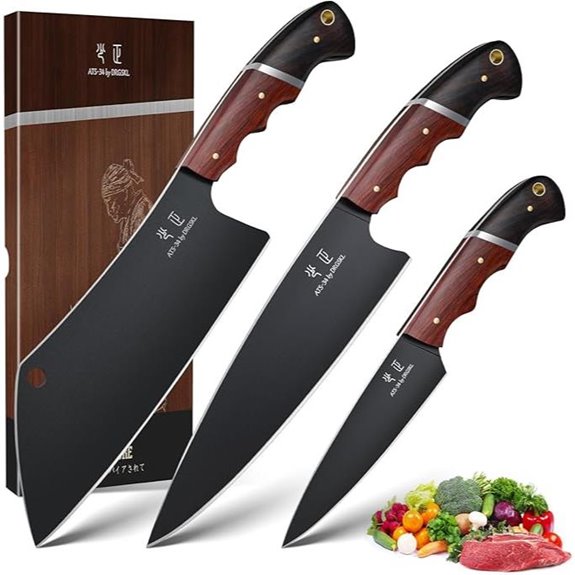 Japanese Chef Knife Set – 3-Piece Kitchen Utility Knives