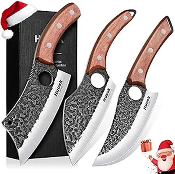 Huusk 3-Piece Japanese Butcher Knife Set