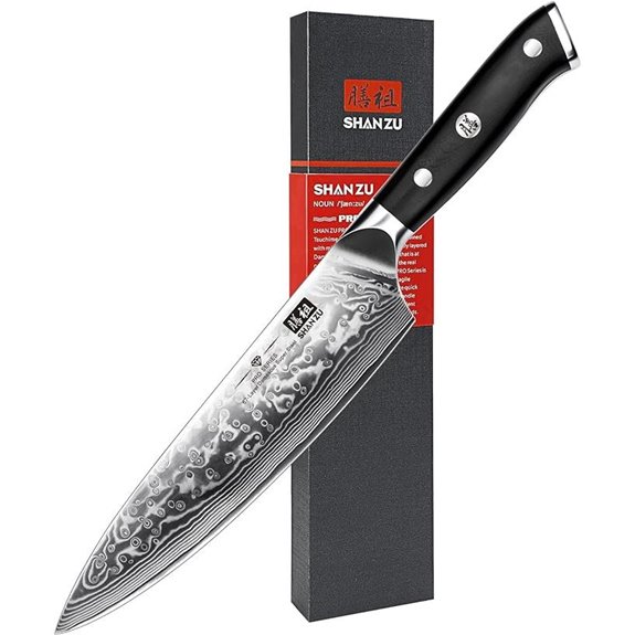 Shan Zu 8-Inch Japanese Steel Damascus Chef Knife