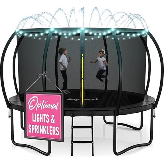 JoyBerri Outdoor Recreational Trampoline with Enclosure