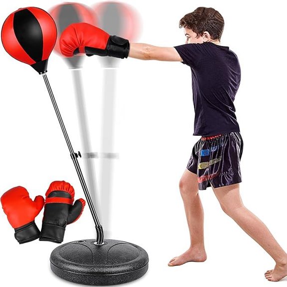 Kids’ Adjustable Punching Bag with Gloves Gift Set