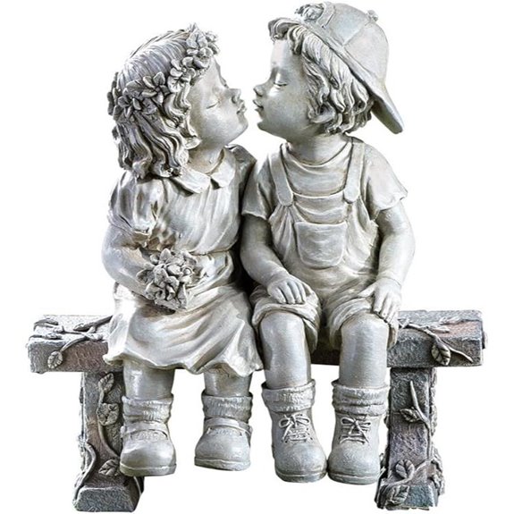 Kissing Couple Garden Sculpture (8.25 x 4.75 x 9)