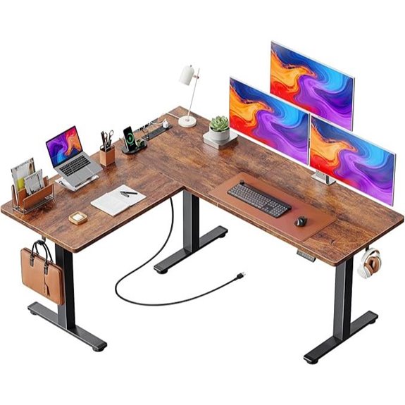 Huuger L-Shaped Standing Desk with Power Outlets
