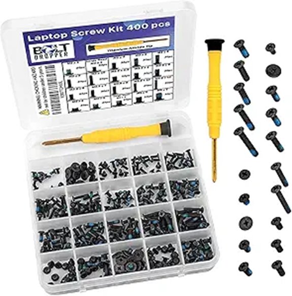 Bolt Dropper 400pcs Laptop Screw Kit with Blue Nylok