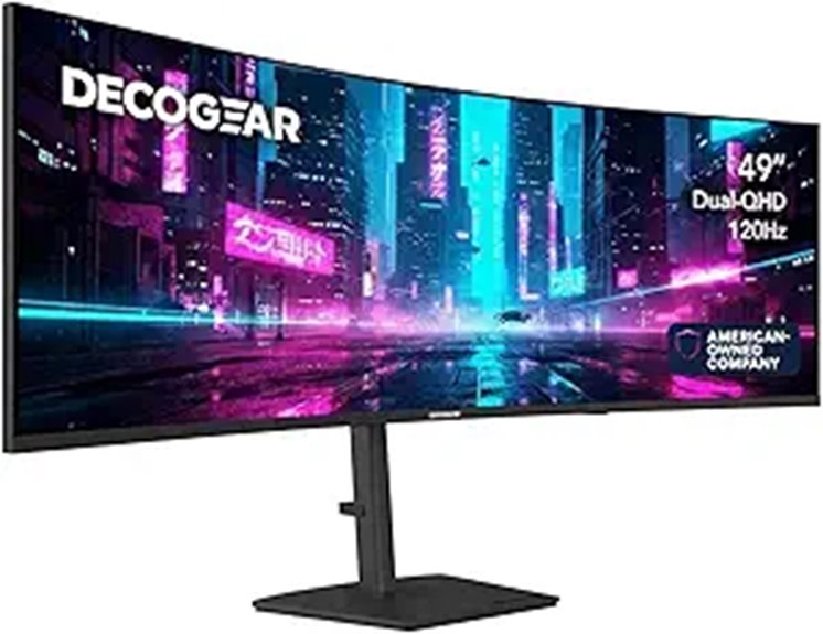 Deco Gear 49” Curved Ultrawide Monitor with KVM