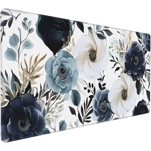 XXL Large Desk Mouse Pad with Floral Design