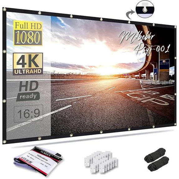 120-Inch Foldable 16:9 Portable Projector Screen