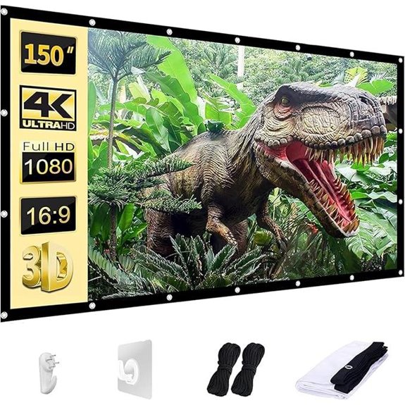 AAJK 150-Inch Foldable Washable Projector Screen