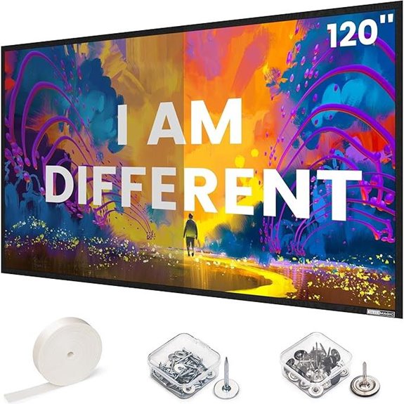 120-Inch Gray ALR Projector Screen Wall Mount