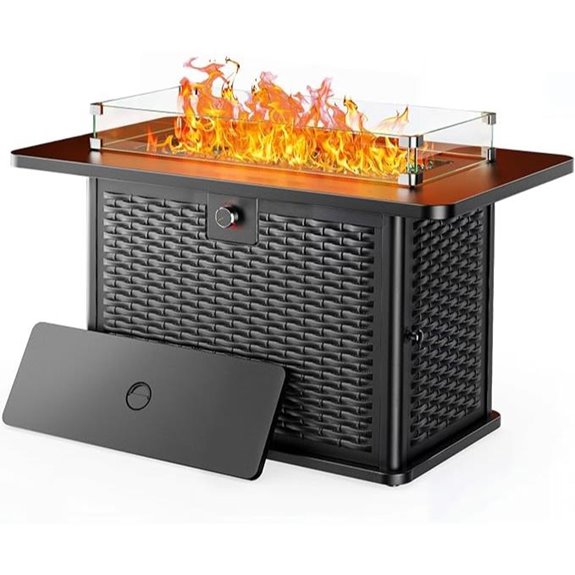 Ciays 43-Inch Propane Fire Pit with Wind Guard