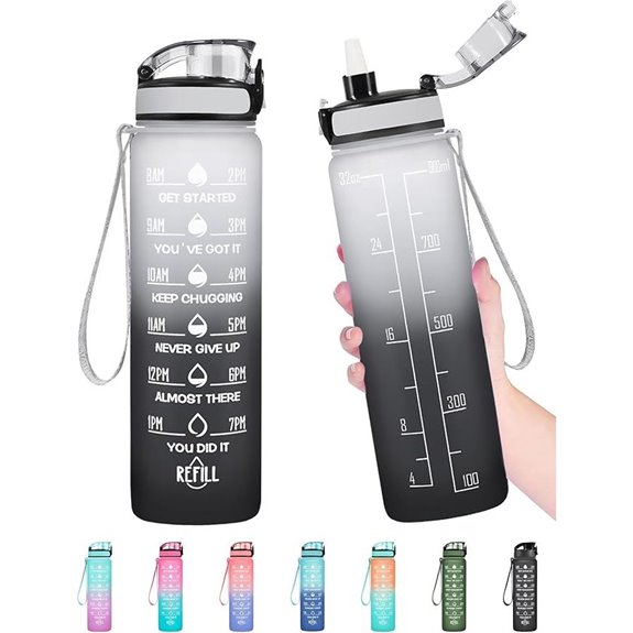 Enerbone Leakproof BPA-Free Motivational Water Bottle with Straw