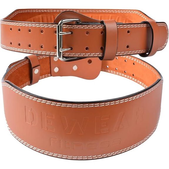 Leather Weight Lifting Belt with Lumbar Support