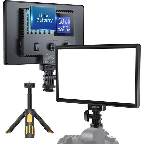 RALENO LED Video Light Panel with Rechargeable Battery