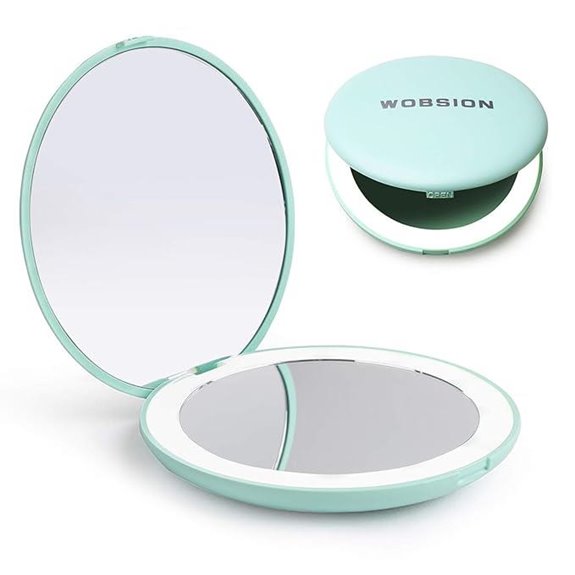 WOBSION LED Travel Makeup Mirror with Magnification
