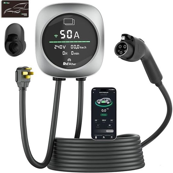 Level 2 EV Charger 50A WiFi & RFID Control