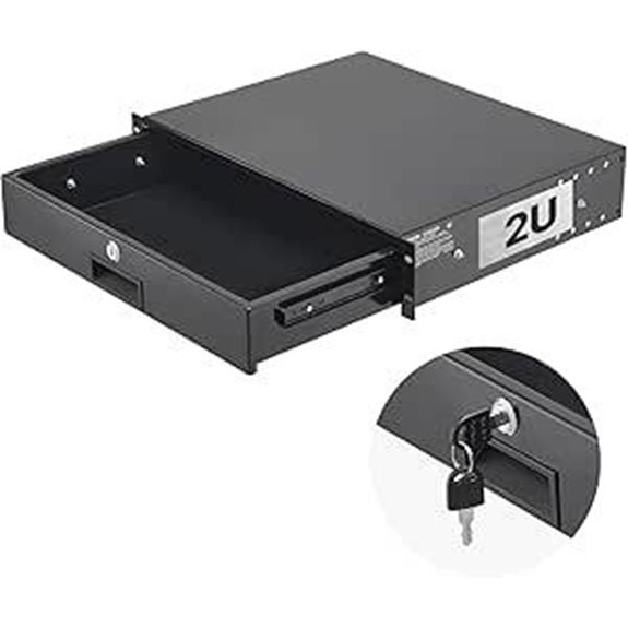 Vevor 2U Lockable Server Rack Drawer with Cable Management