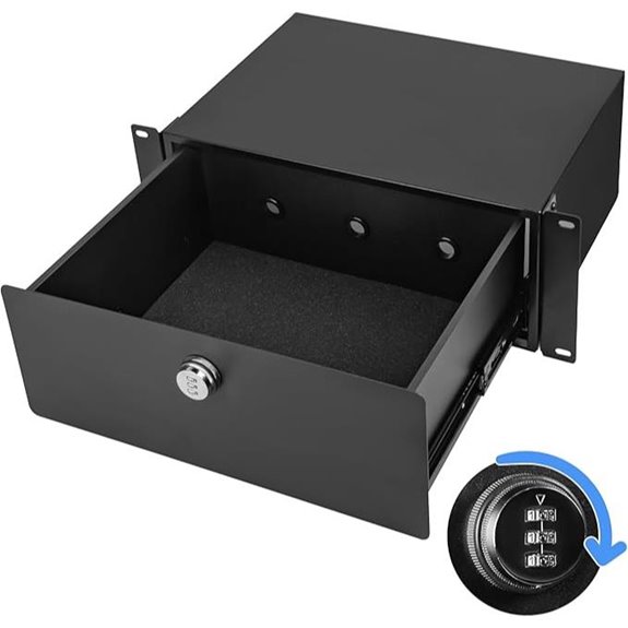 4U Server Rack Drawer with Lock and Foam Pad