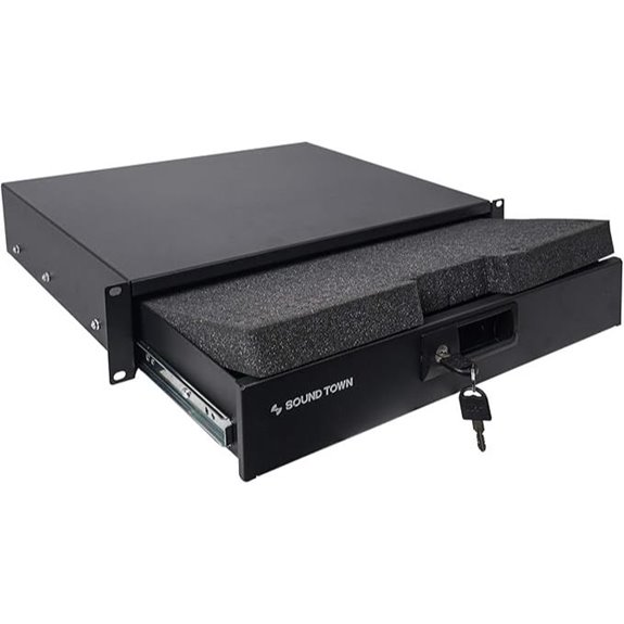 Sound Town 19-inch 2U Locking Rack Drawer with Protection Foam (STRD-2D)