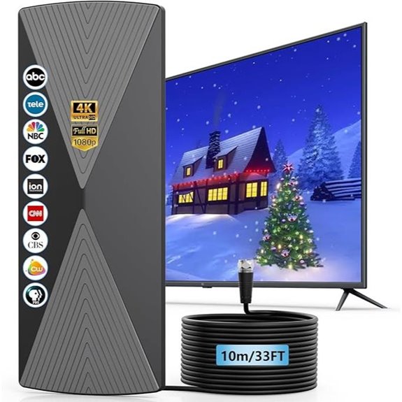 Long Range Indoor/Outdoor TV Antenna with Amplifier