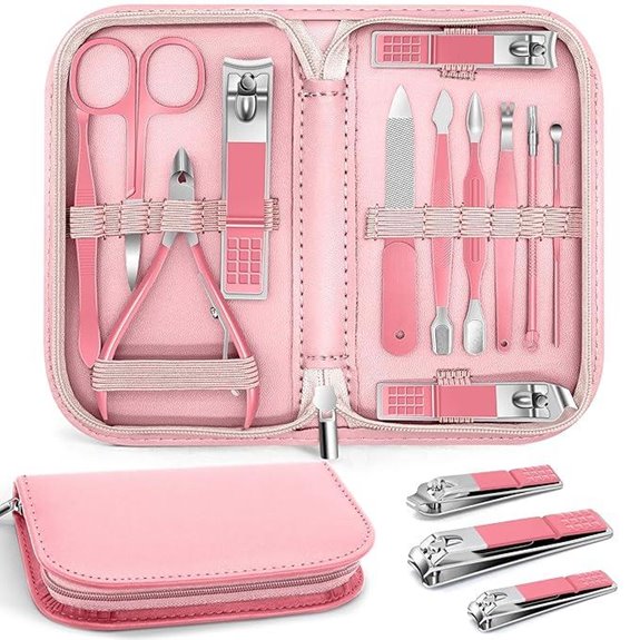 BLESWIN Manicure Pedicure Set with Leather Case