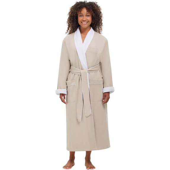 Terry Lined Microfiber Hotel Robe - Luxury Spa Bathrobe by Monarch/Cypress
