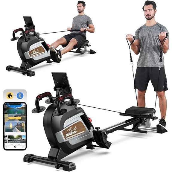 magnetic foldable rowing machine