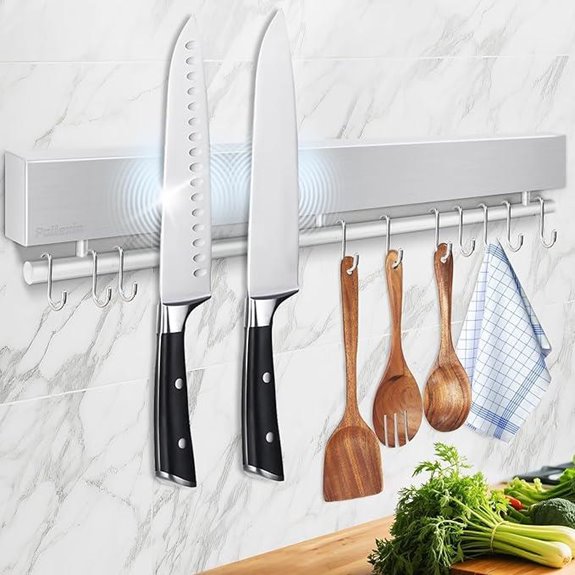 17-Inch Magnetic Knife Holder with Hooks