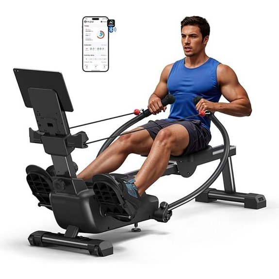 magnetic rowing machine with app