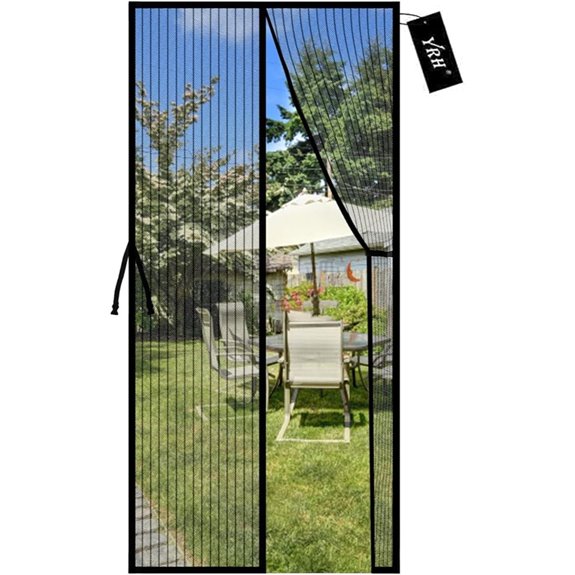 Magnetic Fly Screen Door with Stay Open Buckles