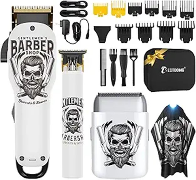 BESTBOMG Men's Hair Clippers & Beard Trimmer Kit