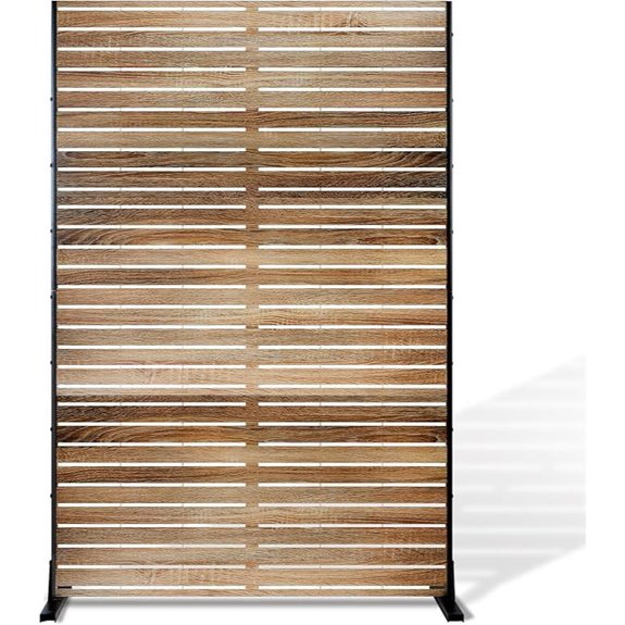 FENCY Metal Privacy Screen 72×47 Natural Wood