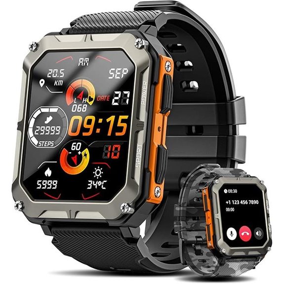 Military Smartwatch for Men with Blood Pressure Monitoring