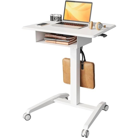 JOY Mobile Standing Desk with Storage and Wheels