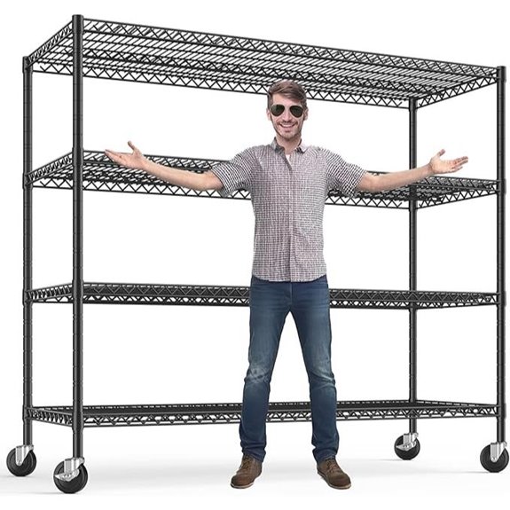 REIBII Metal Garage Shelving Unit with Wheels