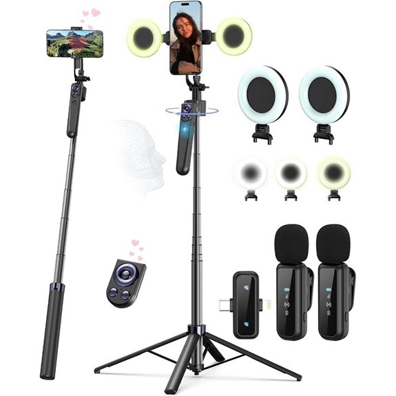 Vlogging Kit for iPhone/Android with Tripod and Lights