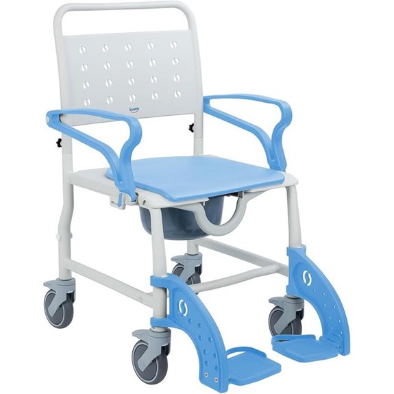 4-in-1 Shower Commode Chair with Wheels