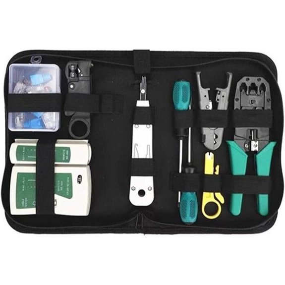 11-in-1 Ethernet Network Tool Kit with Crimper and Tester