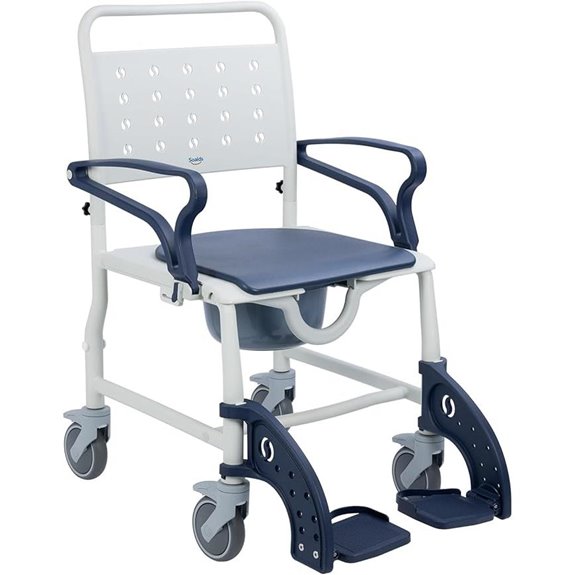 4-in-1 Rolling Shower Chair for Elderly & Disabled