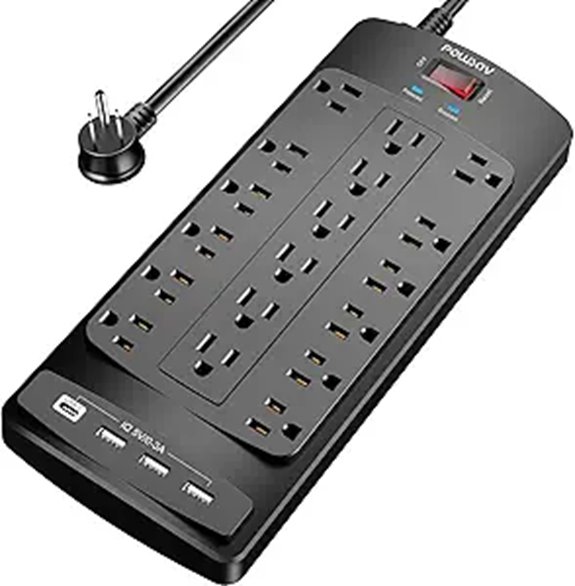18 Outlets Surge Protector Power Strip with USB