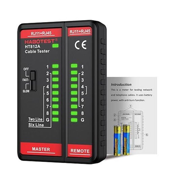 Network Cable Tester with RJ45/RJ11 Ports