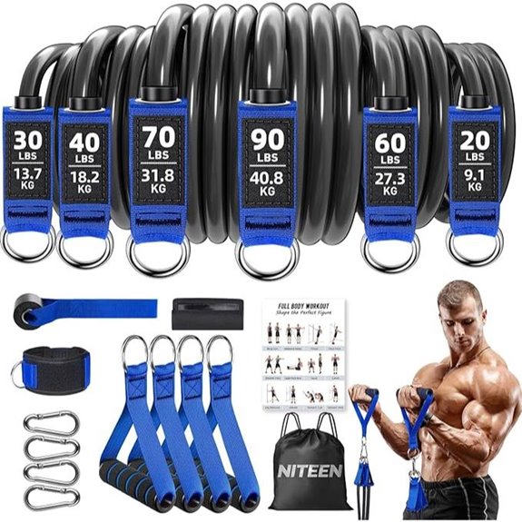 NITEEN Resistance Bands with Handles and Accessories