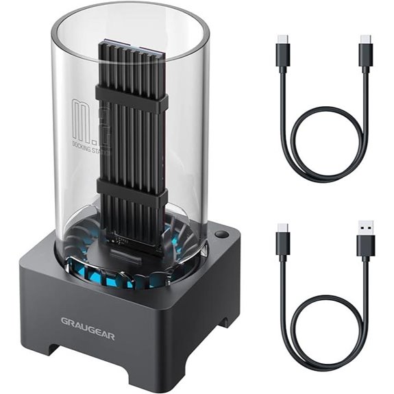GRAUGEAR NVMe SSD Enclosure with Cooling Fan