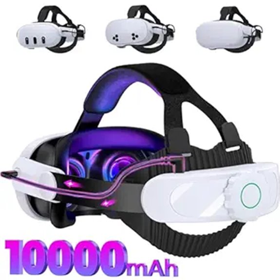 VR Headset Battery Strap with 10,000mAh for Oculus Meta
