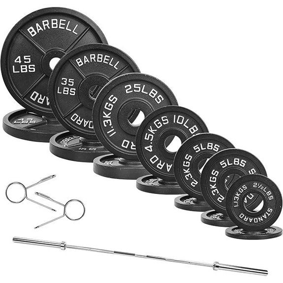 Fitvids 2-Inch Olympic Cast Iron Barbell Set