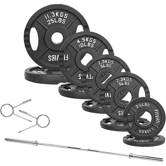 Fitvids Olympic Cast Iron Weight Set with Bar