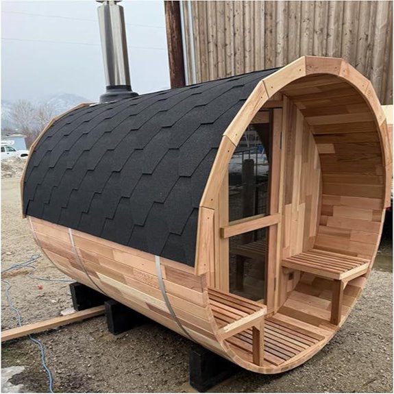 Smartmak Outdoor Barrel Steam Sauna for 2-10 People