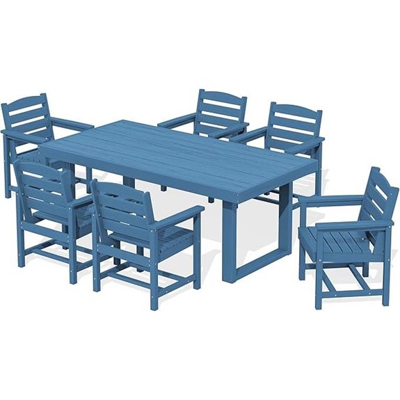 SERWALL Outdoor Dining Set for 6 Blue