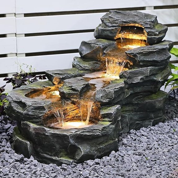 37 Outdoor Water Fountain with LED Lights